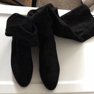 Black thigh high boots